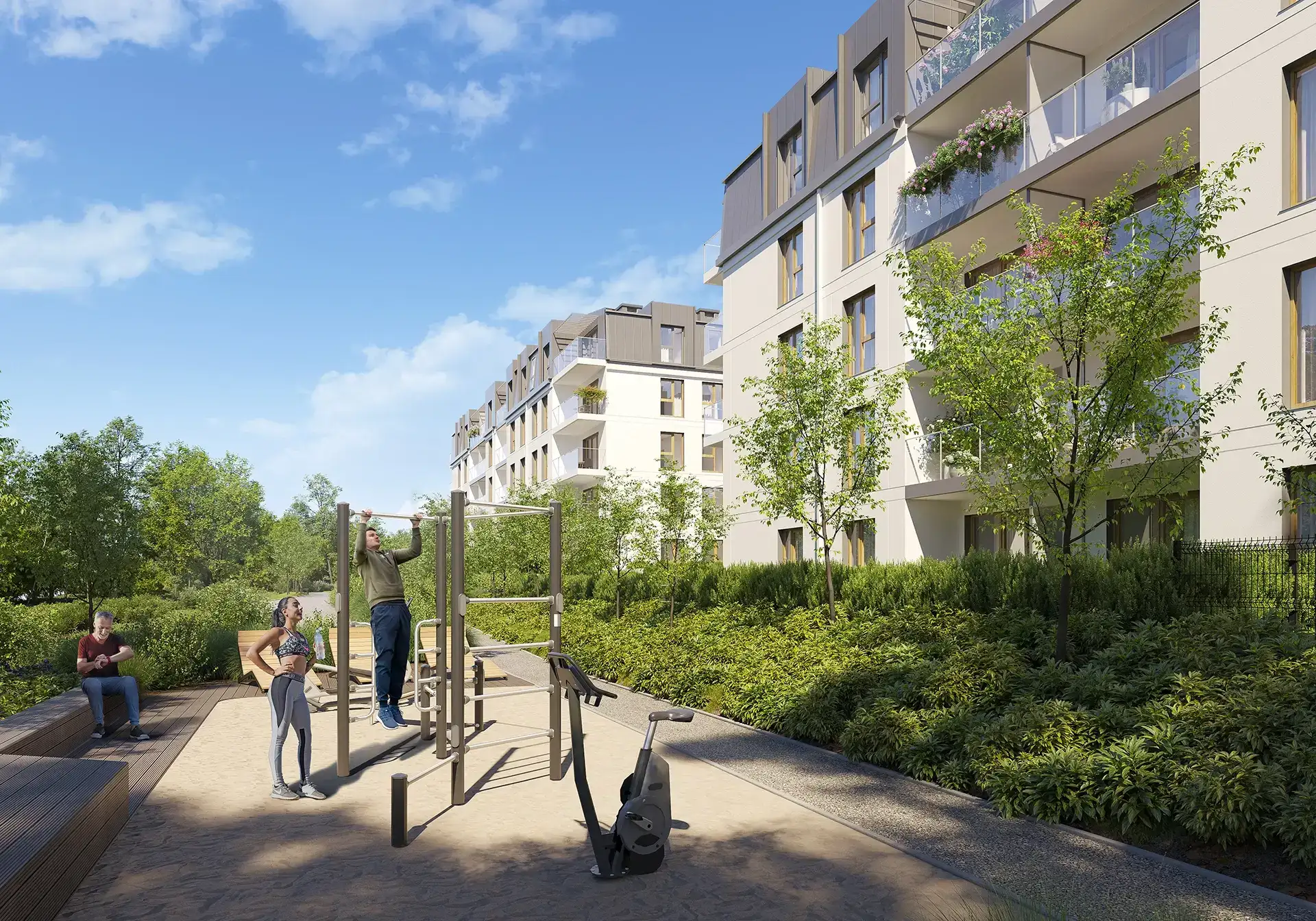 Strefa fitness w inwestycji Oxygen Park, Gdańsk