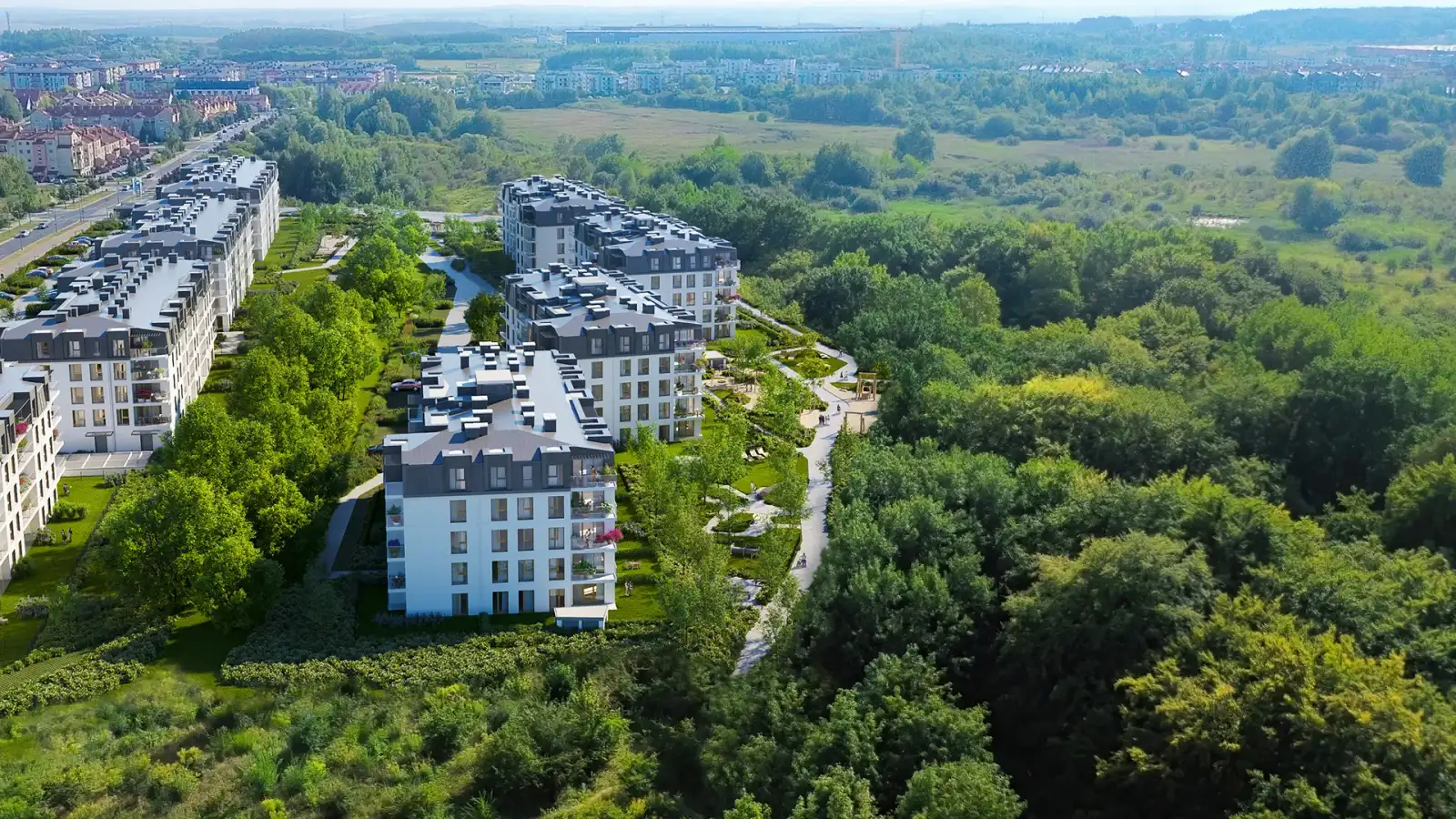 Budynek inwestycji Oxygen Park z lotu ptaka