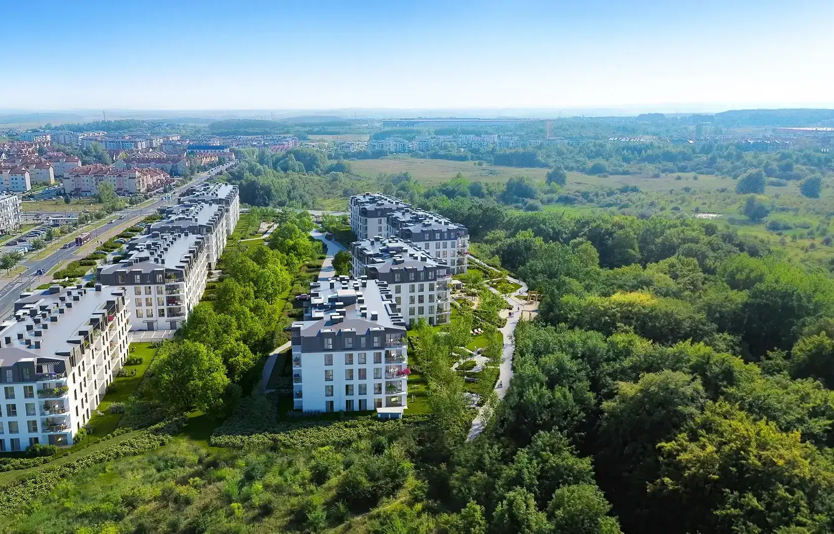 Widok inwestycji Oxygen Park z lotu ptaka, Gdańsk